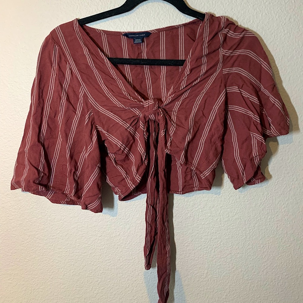 American Eagle wrap tie shirt. Size M.